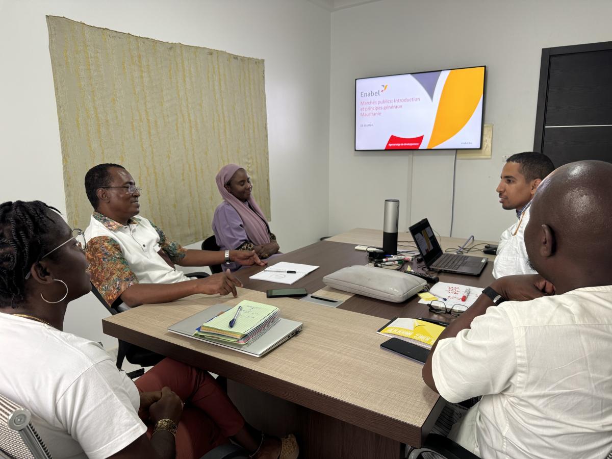 Session de briefing pour les nouveaux collègues d'Enabel Mauritanie