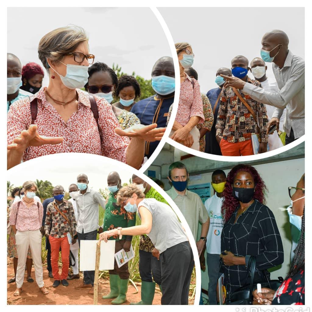 Une délégation de l’Ambassade de Belgique au Bénin et des membres du Comité de pilotage de DEFIA au contacts des bénéficiaires du projet