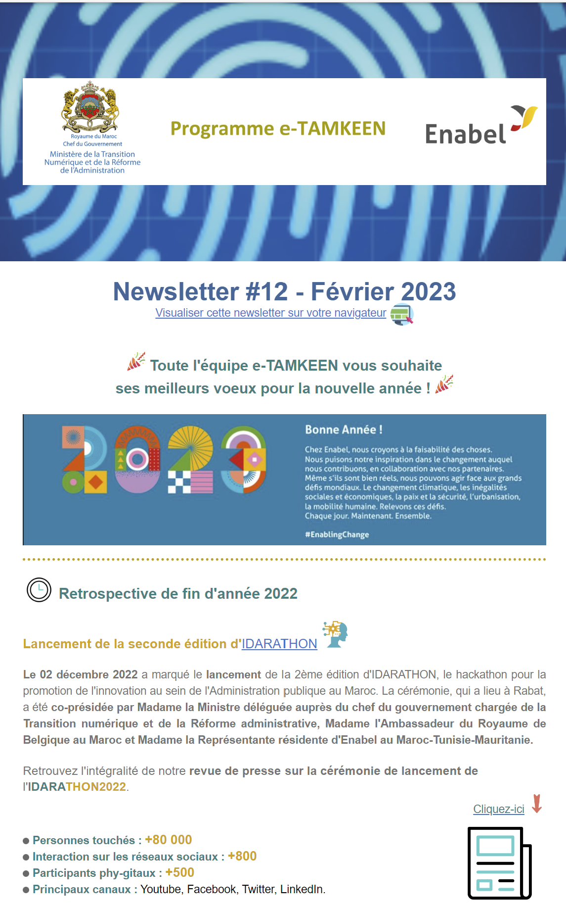 Consultez la 12ème newsletter trimestrielle de l’intervention e-TAMKEEN au Maroc !