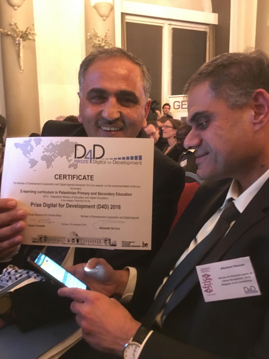 Palestinian e-learning project wins Belgian digitalisation prize