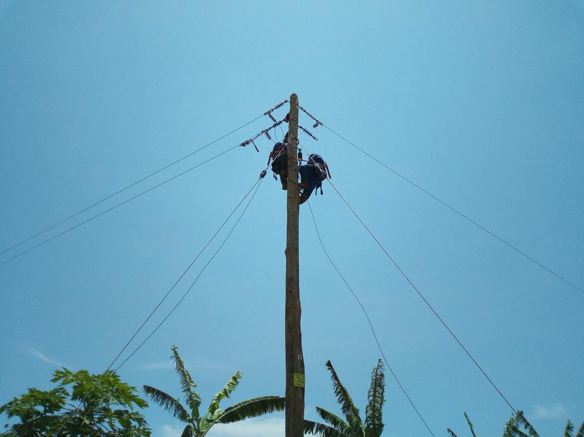 Stringing of power lines in Rwamagana District 